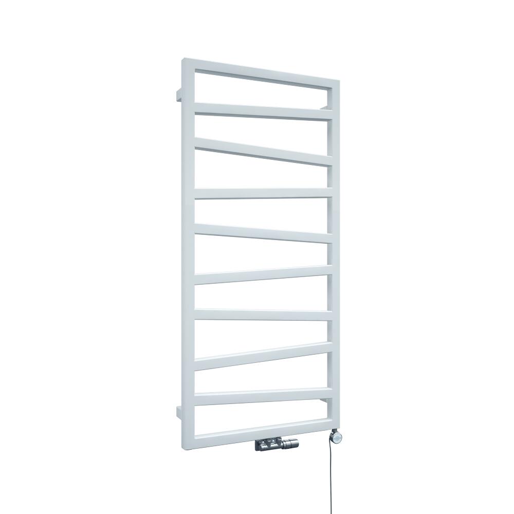 Scaldasalviette di Design Verticale con Attacco Centrale - Bianco - 1070mm x 500mm x 30mm - 514 Watt - Torun