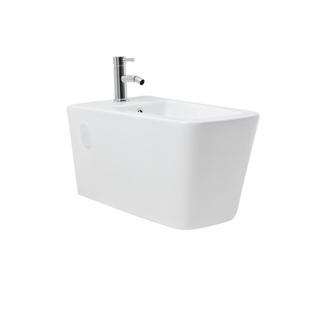 Kit Completo di Telaio per Bidet Sospeso, Bidet Sospeso in Ceramica Bianca e Rubinetteria - Sandford